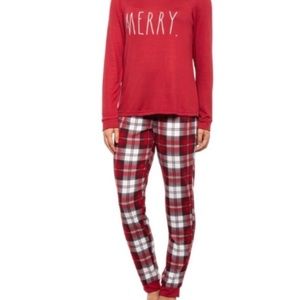 Rae Dunn Christmas pajamas M and L set